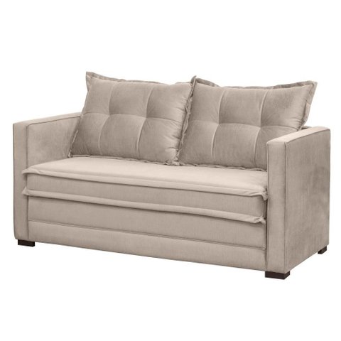 Sofá Cama Casal Articulável 2 Lugares Londres Suede Bege - D'monegatto Dmonegatto