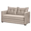 Ver imagem 2 de Sofá Cama Casal Articulável 2 Lugares Londres Suede Bege - D'monegatto Dmonegatto