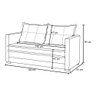 Sofá Cama Casal Articulável 2 Lugares Londres Suede Bege - D'monegatto Dmonegatto - 3