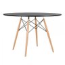 Mesa Redonda Eames 120 Cm Preto + 6 Cadeiras Eiffel Dsw Verde Escuro - 6