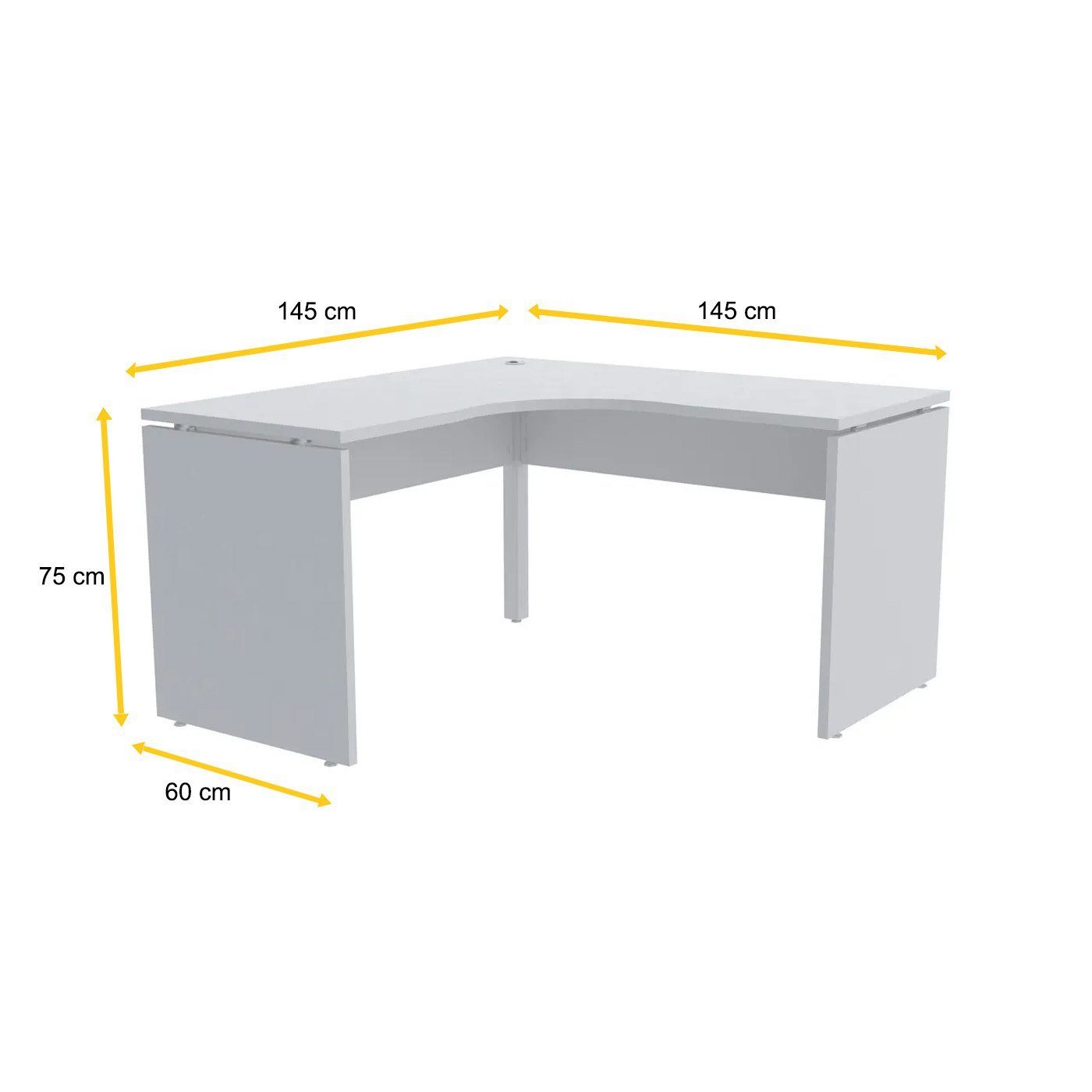 MESA EM L P/ ESCRITÓRIO 145X145 PANDIN P25 - CINZA ETP145145P25PP - 5