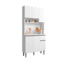 Ver imagem 2 de Armário de Cozinha Compacta 105cm 6 Portas 1 Gaveta Modulada Márcia MDP Branco Completa