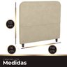 Cabeceira Casal Estofada para Cama Box Lizza Veludo Bege - 5