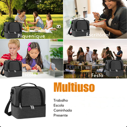 Bolsa Termica Multiuso Portatil Marmita Sacola 2 Niveis 9l - 2