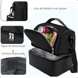 Bolsa Termica Multiuso Portatil Marmita Sacola 2 Niveis 9l - 7
