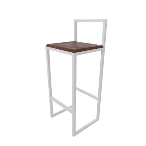 Banqueta Alta Balcão Bistrô Industrial Branca Premium Madeira Imbuia