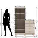 Ver imagem 2 de Cômoda Solteiro Sapateira Multiuso Roupeiro Cristal 02 Portas 04 Gavetas Fendi Vila Rica