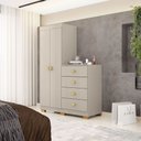 Ver imagem 5 de Cômoda Solteiro Sapateira Multiuso Roupeiro Cristal 02 Portas 04 Gavetas Fendi Vila Rica