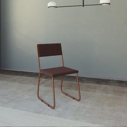 Cadeira de Jantar Estofada Angra - Cobre e Marrom - 1