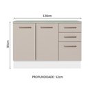 Ver imagem 5 de Balcão de Pia Cozinha 2 Portas e 3 Gavetas (com Tampo) Branco/crema Agata Madesa Branco/crema