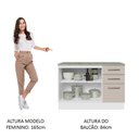 Ver imagem 7 de Balcão de Pia Cozinha 2 Portas e 3 Gavetas (com Tampo) Branco/crema Agata Madesa Branco/crema