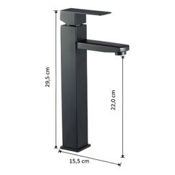 Torneira Banheiro Preto Fosco Monocomando Alta Simples Luxo - 7
