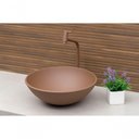 Ver imagem 1 de Cuba Para Banheiro De Vidro Redonda 35 Cm Cor:Marrom Matte