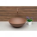 Ver imagem 3 de Cuba Para Banheiro De Vidro Redonda 35 Cm Cor:Marrom Matte