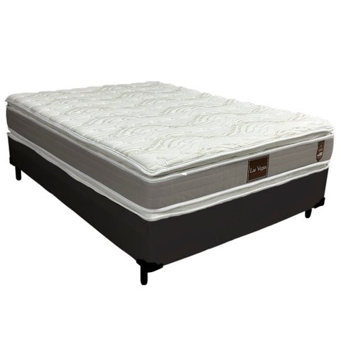 Cama Box Casal Sintético + Colchão Prime Casal Las Vegas 138x188x73: Marrom