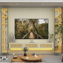Ver imagem 7 de Estante Ripado para TV até 84" com LED 322cm x 250cm 100% MDF Majestade/Nativ
