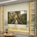 Ver mais imagens de Estante Ripado para TV até 84" com LED 322cm x 250cm 100% MDF Majestade/Nativ