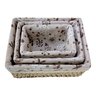 Kit 3 Cestos Organizadores Decorativos Rattan Forrado C/ Tecido Multiuso Porta Trecos Luxo Bege - 8