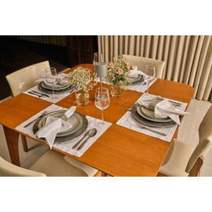 Conjunto Completo Mesa Posta Portina - Prata da Casa Porcelana sem Copos/taças - 40 Peças