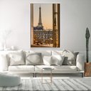 Ver imagem 3 de Quadro Decorativo Moderno Torre Eiffel Pela Janela Com Moldura e Sem Vidro 60X90