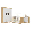 Ver imagem 2 de Quarto de Bebê Completo com Berço Americano 3 em 1 Fofura Multimóveis Mp4649 Madeirado/branco