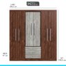 Guarda-Roupa Casal Ares 6 Portas 3 Gv 184,5 x 199,5 x 47 Cm MDP Castanho Teka 3079 - MENU - 3