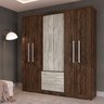 Guarda-Roupa Casal Ares 6 Portas 3 Gv 184,5 x 199,5 x 47 Cm MDP Castanho Teka 3079 - MENU - 1