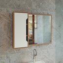 Ver imagem 2 de Espelheira para Banheiro Flex 80cm com 1 Porta Multimóveis CR10116 Amêndoa/Branco