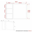 Ver imagem 4 de Espelheira para Banheiro Flex 80cm com 1 Porta Multimóveis CR10116 Amêndoa/Branco