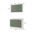 Ver imagem 3 de Armário de Cozinha Compacta Garrafeiro 100% Mdf 120cm Branco/verde Celeste Kappesberg
