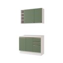 Ver imagem 2 de Armário de Cozinha Compacta Garrafeiro 100% Mdf 120cm Branco/verde Celeste Kappesberg