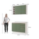 Ver imagem 4 de Armário de Cozinha Compacta Garrafeiro 100% Mdf 120cm Branco/verde Celeste Kappesberg