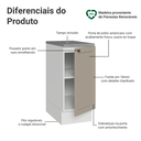 Ver imagem 6 de Balcão de Cozinha 35 cm 1 Porta Branco/Crema Vik Madesa