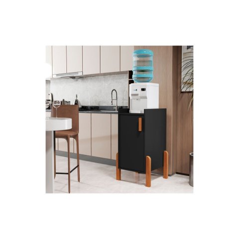 Armário Posseidon Suporte para Bebedouro 1 Porta - Preto