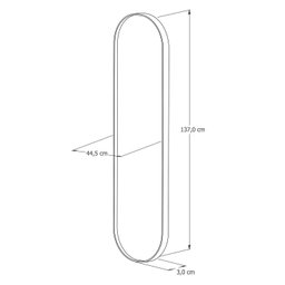 Espelho Oval com Borda em Couro Sintético 137cm X 44,5cm - 4