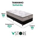 Ver imagem 3 de Cama Box Solteirão Preto e Colchão Four Season Molas Vstore