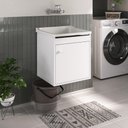 Ver imagem 5 de Tanque de Lavanderia 22 Lts + Gabinete Mdf Suspenso + Sifão Cor:branco