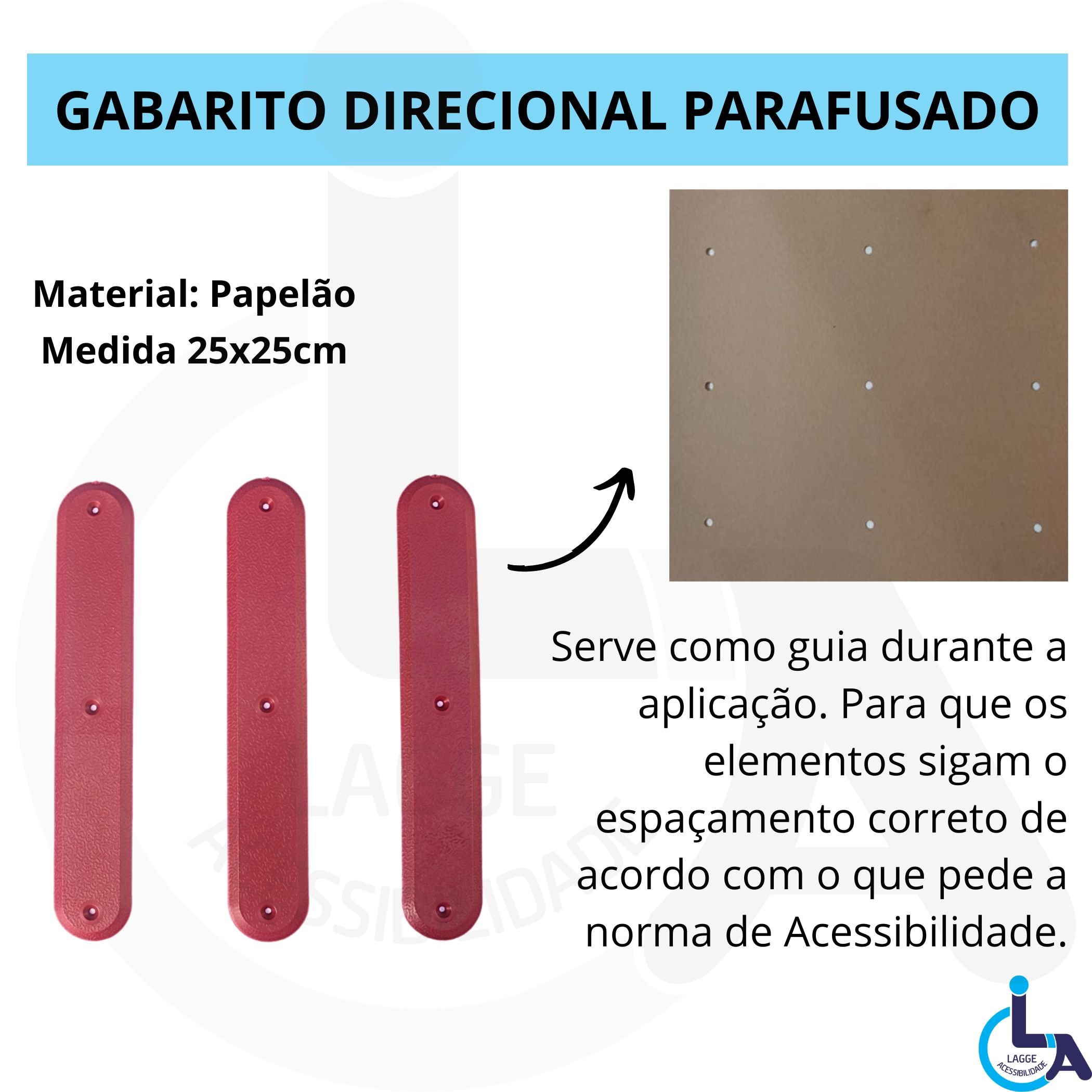 Elemento Tátil Direcional Pvc Parafusado Vermelho - 5