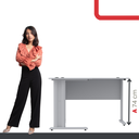 Ver imagem 5 de Escrivaninha Mesa Escritório em L Estação de Trabalho ETP1515 Maxxi 150cm Cinza Azul