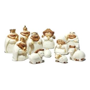 Presépio Natal 11 Peças Porcelana Importada 9cm