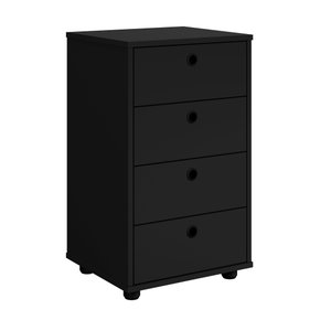 Mesa de Cabeceira Organizador Multiuso 4 Gavetas Preto