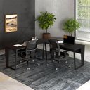 Ver imagem 1 de Mesa em L Escritório 210cm X 210cm Pés Metal F5 Office Cor:preto