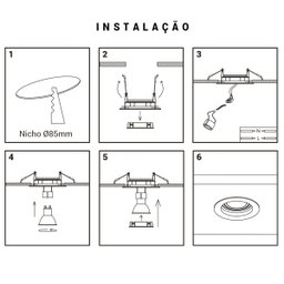 Spot Decor Redondo Recuado Black + Decker Embutir Mr16 Gu10 Branco - 3