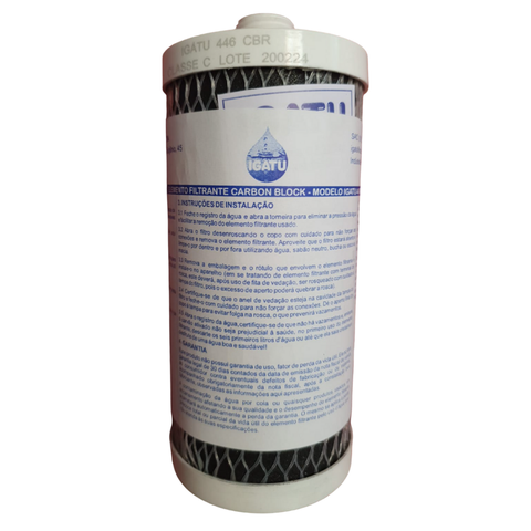 Refil Filtro Igatu 446 Carbon Block Rosca Bebedouro Industrial