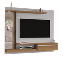 Ver imagem 3 de Painel para TV até 55 Polegadas com LED e Espelhos 136cmx160cm Denver Móveis Bechara Off White/Cinamomo