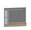 Ver imagem 4 de Painel para TV até 55 Polegadas com LED 160CMX136CM Prateleira de Vidro Denver Preto