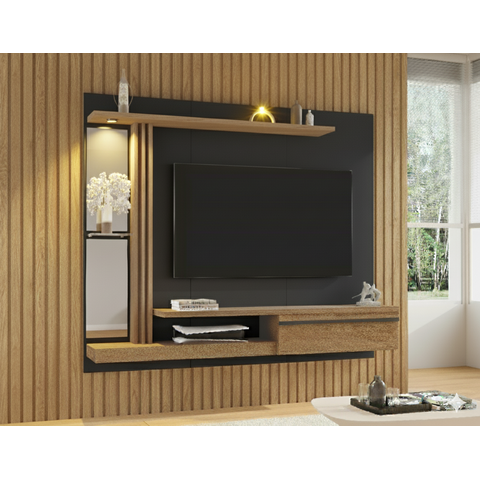 Painel para TV até 55 Polegadas 136cmx160cm LED Prateleira de Vidro Denver
