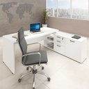 Ver imagem 1 de Mesa P/ Consultório em L 1,90 Web40 C/ Armário Branco/branco