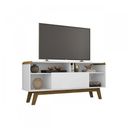 Ver mais imagens de Rack Lazuli para TVs 55 Polegadas Pés em Madeira Maciça Maciça e Cantos Curvos