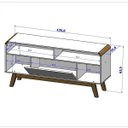 Ver imagem 4 de Rack Lazuli para TVs 55 Polegadas Pés em Madeira Maciça Maciça e Cantos Curvos